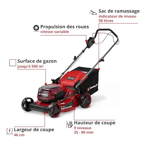 Autre vue : Tondeuse à batterie Einhell GC-CM 36/46 S Li BL