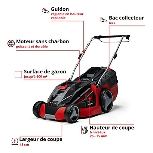 Autre vue : Tondeuse à batterie Einhell GE-CM 43 Li M