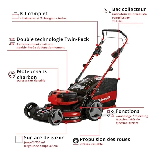 Autre vue : Tondeuse à batterie Einhell GP-CM 36/47 S HW Li
