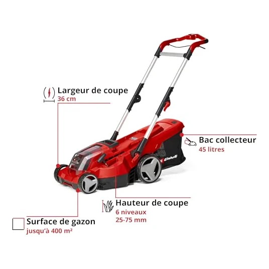 Autre vue : Tondeuse à batterie Einhell RASARRO 36/36