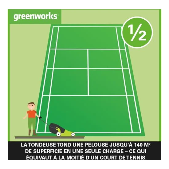 Autre vue : Tondeuse à batterie Greenworks GD24LM33