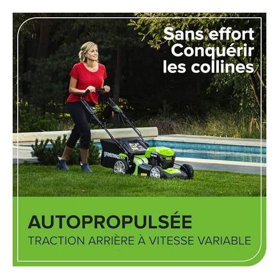 Autre vue : Tondeuse à batterie Greenworks GD24X2LM46SP