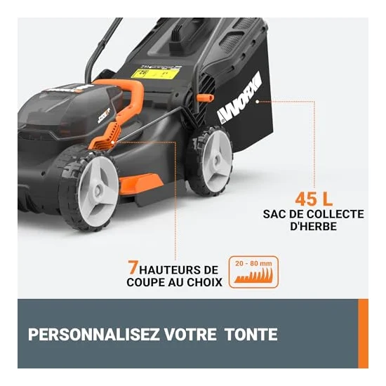 Autre vue : Tondeuse à batterie Worx WG743E
