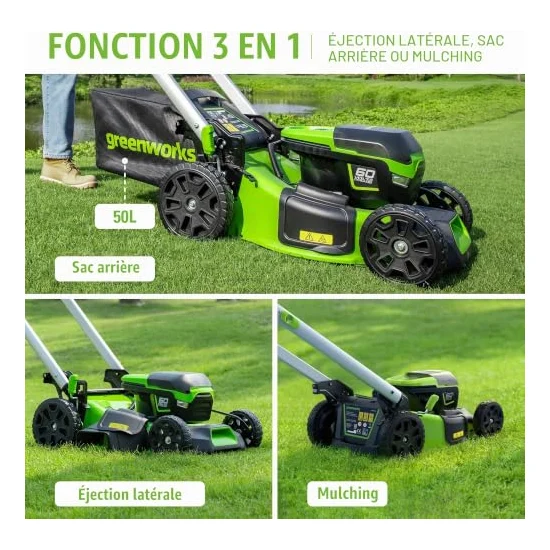 Autre vue : Tondeuse à batterie Greenworks GD60LM46SP