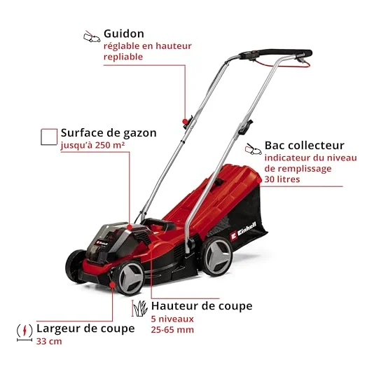 Autre vue : Tondeuse à batterie Einhell GE-CM 36/33 Li