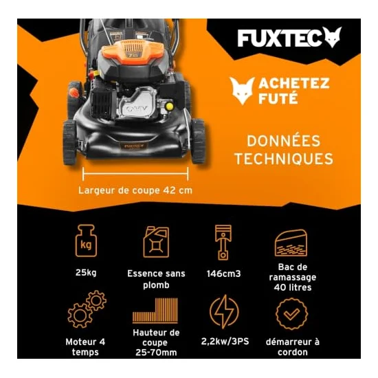 Autre vue : Tondeuse thermique Fuxtec FX-RM4346ECO