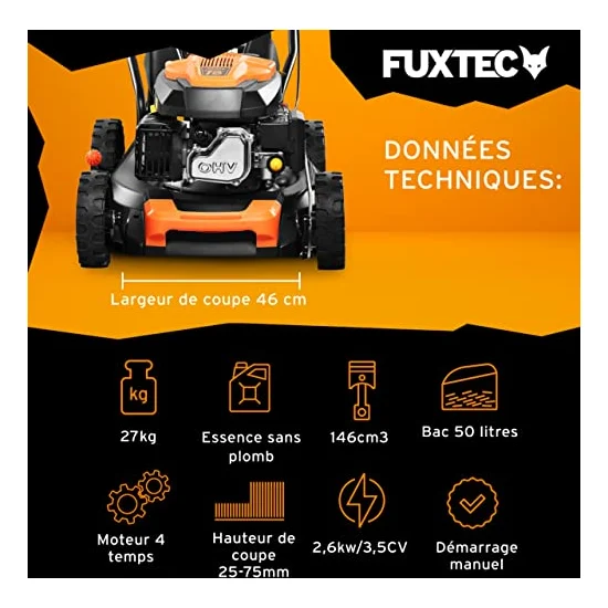 Autre vue : Tondeuse thermique Fuxtec FX-RM4646ECO