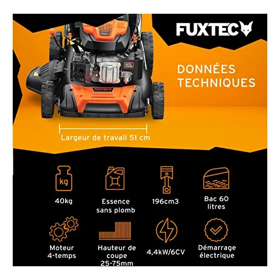 Autre vue : Tondeuse thermique Fuxtec FX-RM5196eS