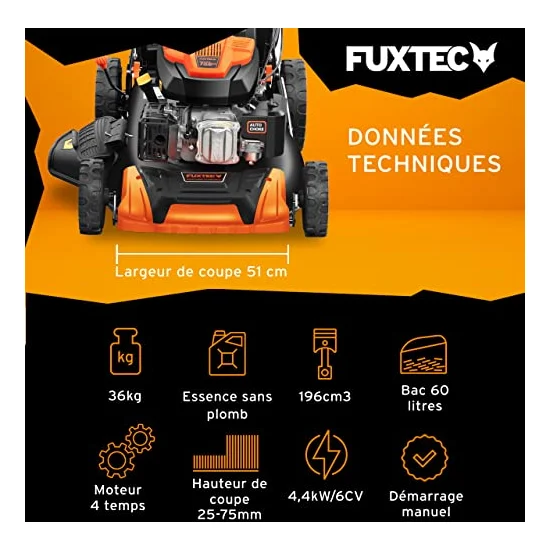 Autre vue : Tondeuse thermique Fuxtec FX-RM5196PRO