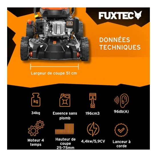 Autre vue : Tondeuse thermique Fuxtec FX-RM51SA96