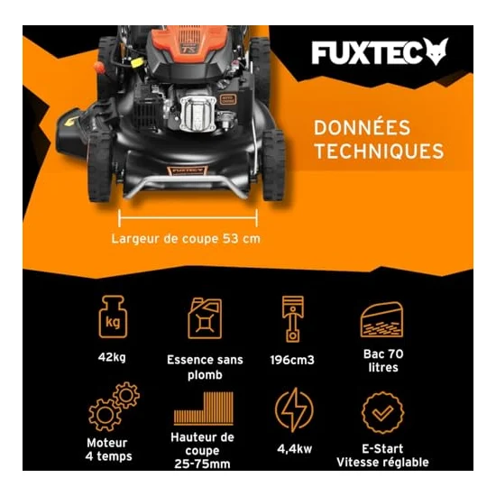 Autre vue : Tondeuse thermique Fuxtec FX-RM5396eSPRO