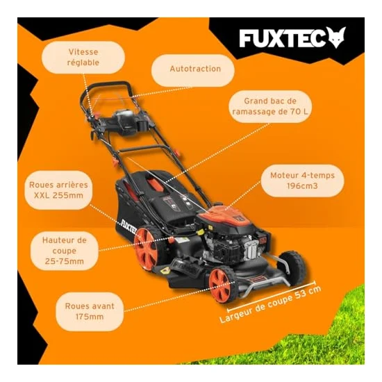 Autre vue : Tondeuse thermique Fuxtec FX-RM5396eSPRO