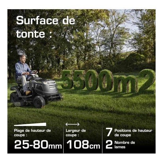 Autre vue : Tracteur tondeuse Alpina AT3 108 HA