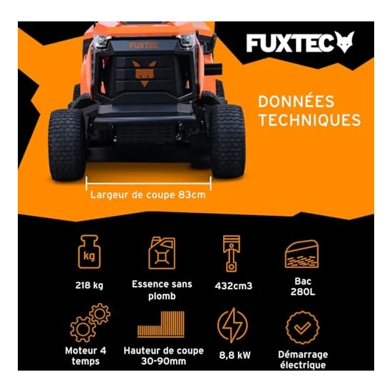 Autre vue : Tracteur tondeuse Fuxtec FX-RMT84M