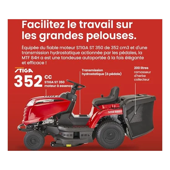 Autre vue : Tracteur tondeuse Mountfield MTF 84H